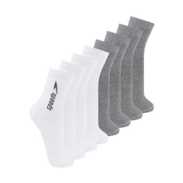 Imagem de Kit com 8 Pares de Meias Esportiva Cano Médio Speedo 8032 Colorido, Br