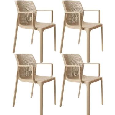 Imagem de Kit 4 Cadeiras Sardenha Polipropileno Mesa Jantar Cozinha Varanda Jard