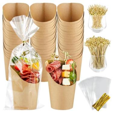 Imagem de Copos de charcutaria ZORRITA 50 conjuntos de 400 ml com palitos, bolsa