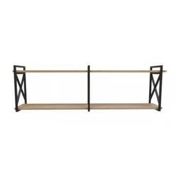 Imagem de Prateleira estilo industrial EM FERRO com 25CM DE PROFUNDIDADE COM ATE 120CM DE COMPRIMENTO(37x25x120cm (com tres suporte))