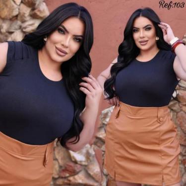 Imagem de Blusa PLUS SIZE em anarruga 3D - Maria Marcolina, Preto, G2 48/50/52