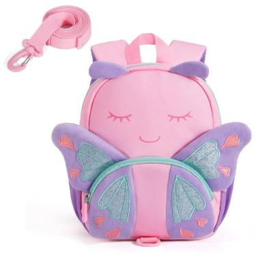 Imagem de Mochila infantil mommore Butterfly para meninas de 2 a 4 anos com cole