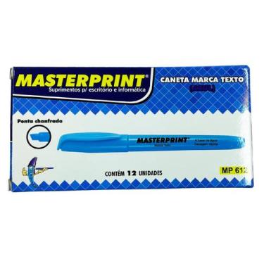 Imagem de Marcador de Texto Masterprint Chanfrado Kit 12 Canetas Azul Neon
