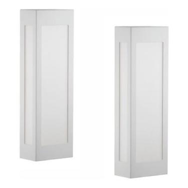 Imagem de Kit 2 Arandelas Externa Luminária Parede Quadrada Branco 440 - Click I