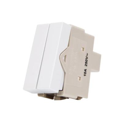 Imagem de Módulo Interruptor Duplo Paralelo 10A Br Infiniti Margirius, Branco