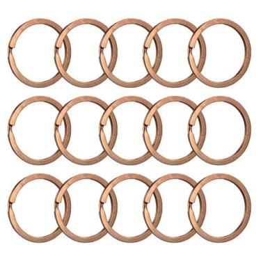 Imagem de Argola Italiana Batida Rose Gold 35mm Sem Corrente Para Chaveiro 50 Un