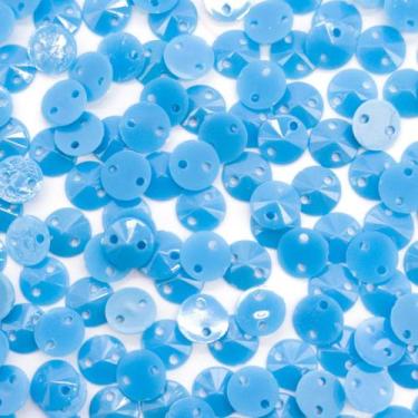 Imagem de Miçanga Costura Chaton Redondo Plástico Azul 6mm 500pçs 25g - Macall