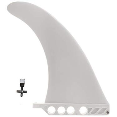 Imagem de saruSURF 23 cm US Box Center Fin Hard Dolphin Substituição para Longboard SUP Stand up Paddleboard River Surf AirSUP AIR7 Skeg com parafuso de barbatana "sem ferramenta" (preto rígido (inclui parafuso