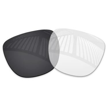 Imagem de MYCOURAG Lentes de reposição de proteção UV para óculos de sol RayBan Meta Wayfarer RW4008 53 mm - preto transparente fotocromático não polarizado