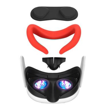 Imagem de Capa facial de máscara de silicone VR e capa de lente para Meta Quest 