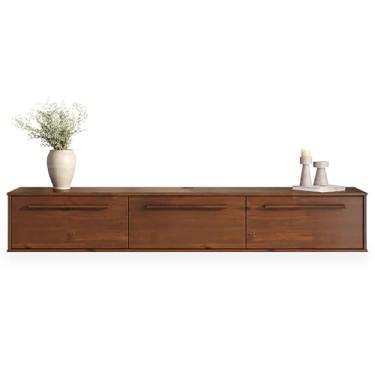 Imagem de IDIMEX Rack Suspenso Para TV 75 Flutuante Madeira Castanho TECCA