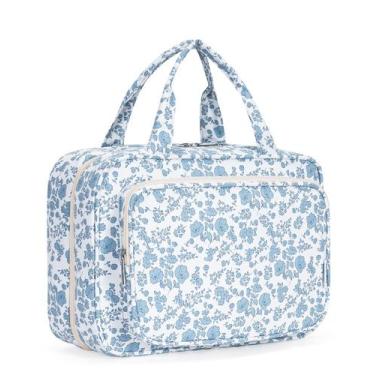 Imagem de Bolsa de higiene pessoal de viagem Narwey Large para mulheres com flor