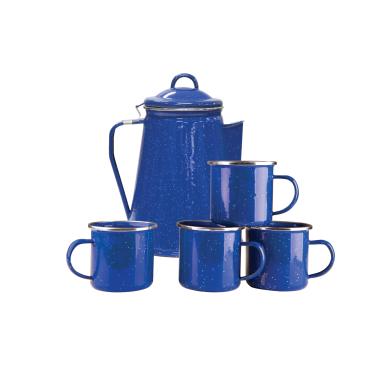 Imagem de Stansport Conjunto de cafeteira esmaltada e 4 canecas (11230), azul