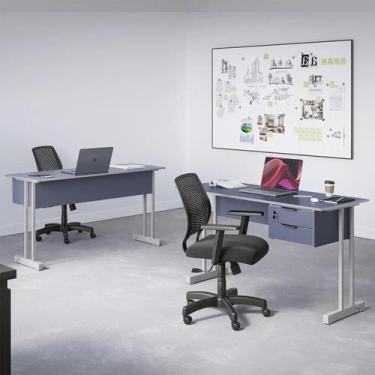 Imagem de Mesa Escrivaninha Ecos para Escritório Home Office 120cm 2 Gavetas Ind