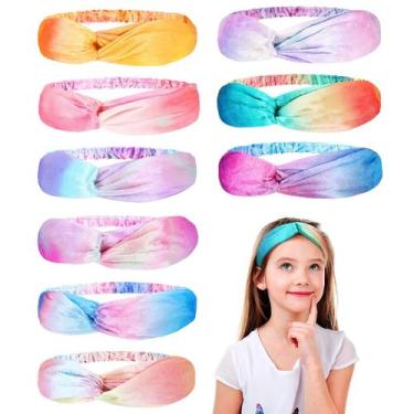 Imagem de Banda de cabelo Waydress Rainbow Tie Dye 9 peças para meninas
