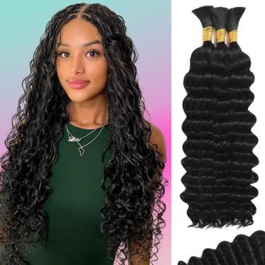 Imagem de Cabelo trançado humano MOTFIN Boho Braids 110g 56cm Curly 3 pacotes