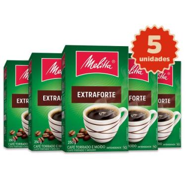 Imagem de Kit 5 Cafés Melitta Extra Forte Vácuo 250g