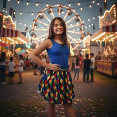 Imagem de Adereço Fantasia Saia De Palhaça Feminina Adulta 40 Cm Circo Festas - 