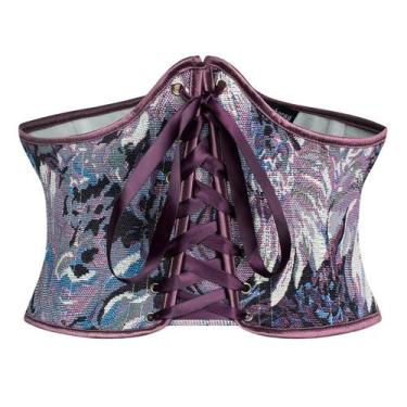 Imagem de Espartilho Scarlet Darkness Purple Floral Boned Underbust