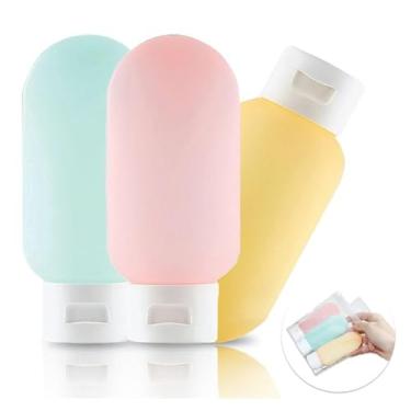 Imagem de Kit Viagem 3 Frascos de 60ml - Para transportar Shampoo, Loções, Condicionador, Cremes, Sabonete, Álcool Gel.