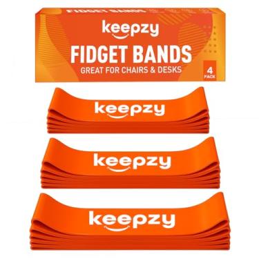 Imagem de Pacote com 4 faixas de cadeira, antiderrapantes para crianças com pés inquietos, faixas fidget para cadeiras de sala de aula, faixas de borracha para cadeiras, elásticos para cadeiras, látex amigável