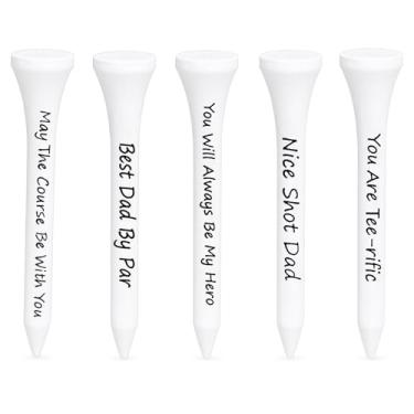 Imagem de Sumind 60 peças de presentes de golfe de Natal para papai, camisetas de golfe de madeira a granel com frases engraçadas, dia de ação de graças, para pai avô avô (branco, 2-1/8 polegadas)