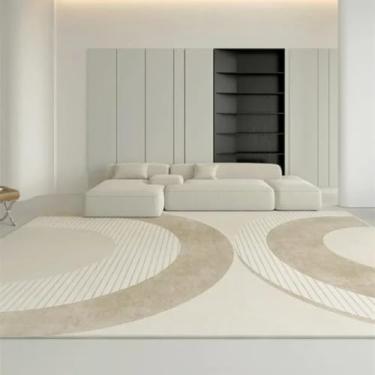 Imagem de Tapete minimalista para sala de estar, abstrato, geométrico, decorativo, macio, confortável, para quarto, fácil de cuidar, para mesa de centro (180 x 200 cm (70 x 78 pol.)/jds-250725001252)