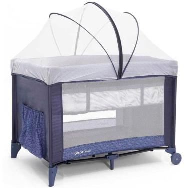 Imagem de Berço Portátil Cosco Nanny 2 Níveis de Altura - de 0 a 18kg, Azul Rajado