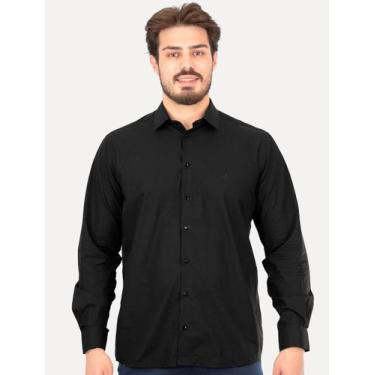 Imagem de Camisa Dudalina Masculina Slim Botão Cristal Preta, M/M