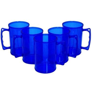 Imagem de Kit 15 Canecas De Acrílico Azul 300Ml Sem Personalização