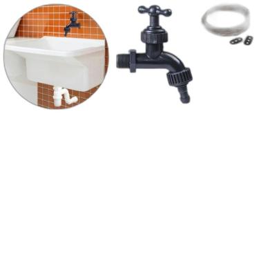 Imagem de Tanque Lavanderia 40L Branco + Sifão Copo Universal