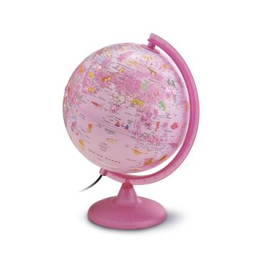 Imagem de Globo Terrestre Pink Zoo 25 Cm - Com Luz - Tecnodidattica - 0325PZPZPB1KK046