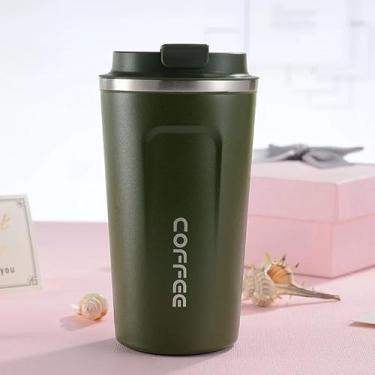 Imagem de Caneca Copo Café Coffee Isolado Termico de Aço Inoxidável à Prova de Vazamento 510ML (Preto)