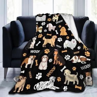 Imagem de Cobertor para cachorro, presentes de pelúcia para meninas, mulheres, macio, aconchegante, flanela, cachorros, cobertor para decoração de cama, presentes de cães para amantes de cães para crianças e