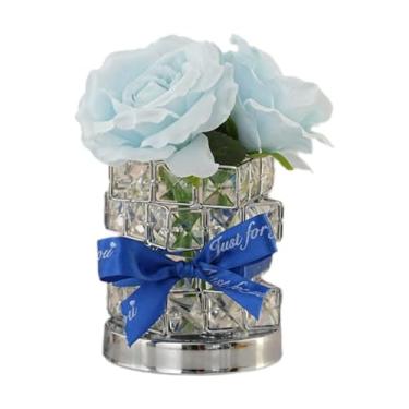 Imagem de WeiLaiKeQi Luz noturna LED rosa, lâmpada de flores, amizade e amor, lâmpada de mesa romântica, luz rosa para decoração de sala de estar, Azul