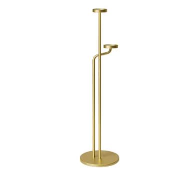 Imagem de Smtyle Candelabro dourado, castiçais de metal esculturais de camada dupla para casamento, decoração de casa, feriado e festa de aniversário