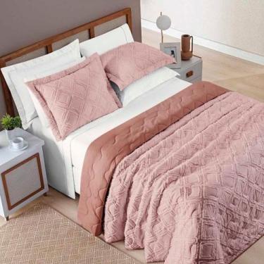 Imagem de Kit Cobre Leito Colcha Katarine King 03 Peças Dupla Face Micropercal 3