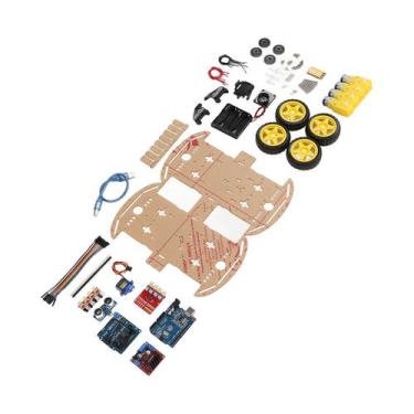 Imagem de Kit de chassi de carro Smart Robot Yunseity DIY com codificador 4WD de