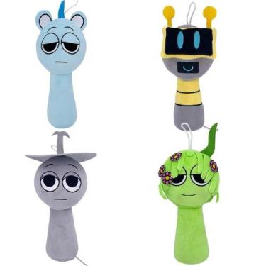 Imagem de Brinquedo de pelúcia Sprunki Game Wenda Grey 25 cm para crianças e adu