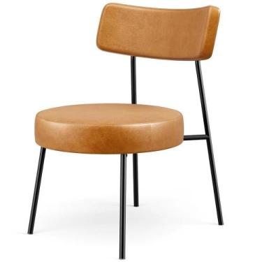 Imagem de Poltrona Base Fixa Londres F01 material sintético Whisky - LYAM DECOR