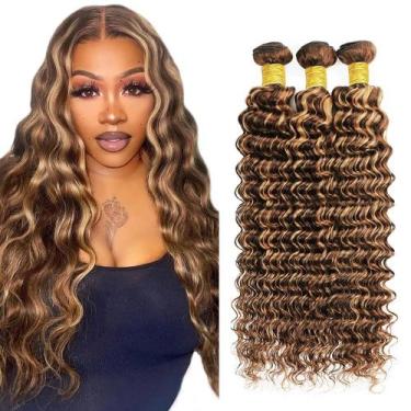Imagem de Pacotes de cabelo ZevPiul P4/27 Highlight Blonde Deep Wave 3x35-45cm