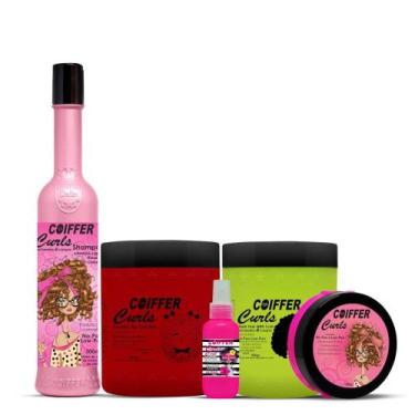 Imagem de Coiffer Kit Curls 5 Unidades  Tratamento Completo para Cabelos Crespos