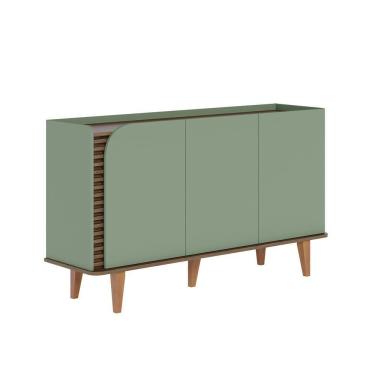Imagem de Aparador Buffet Sala De Jantar 3 Portas Ewa 136cm Verde Pistache-amêndoa C04 - D'rossi