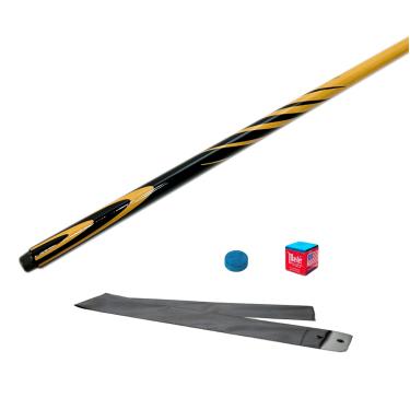 Imagem de Taco de Sinuca Inteiro Espiral Preto Tacos Brasil