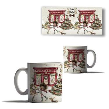Imagem de Caneca Porcelana Ilustração Natal Amor Branca Vermelha - Enjoy Shop, M