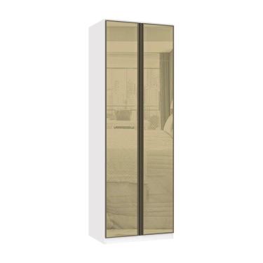 Imagem de Guarda Roupa Modulado 2 Portas 80cm Bronze Branco Ff Bronze