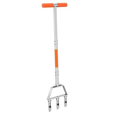 Imagem de Ioensy Ferramenta aeradora de gramado Ferramenta de aeração de perfuração Manual eficiente Plugue de aço inoxidável Aerador de ar portátil para manutenção de