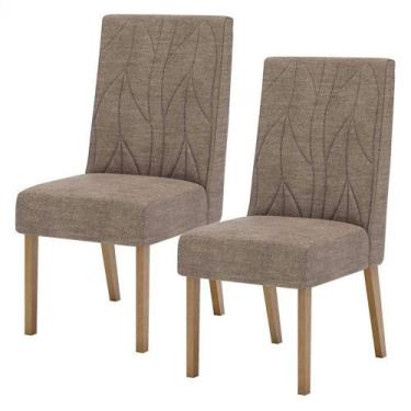 Imagem de Cadeira Para Mesa De Jantar Eloá Kit 2 Peças Nature Cacao - Henn - MÓV