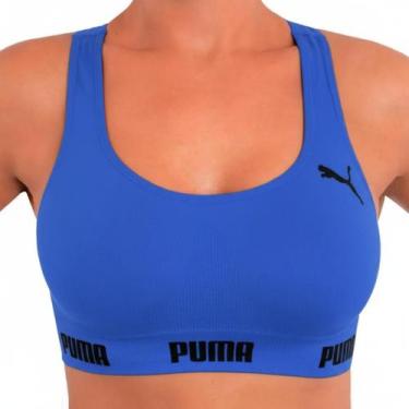 Imagem de Top Puma Sem Costura Feminino - Azul, M