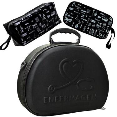 Imagem de Kit Maleta Médica Bolsinha Case Capinha Aparelho Pressão Estetoscópio 